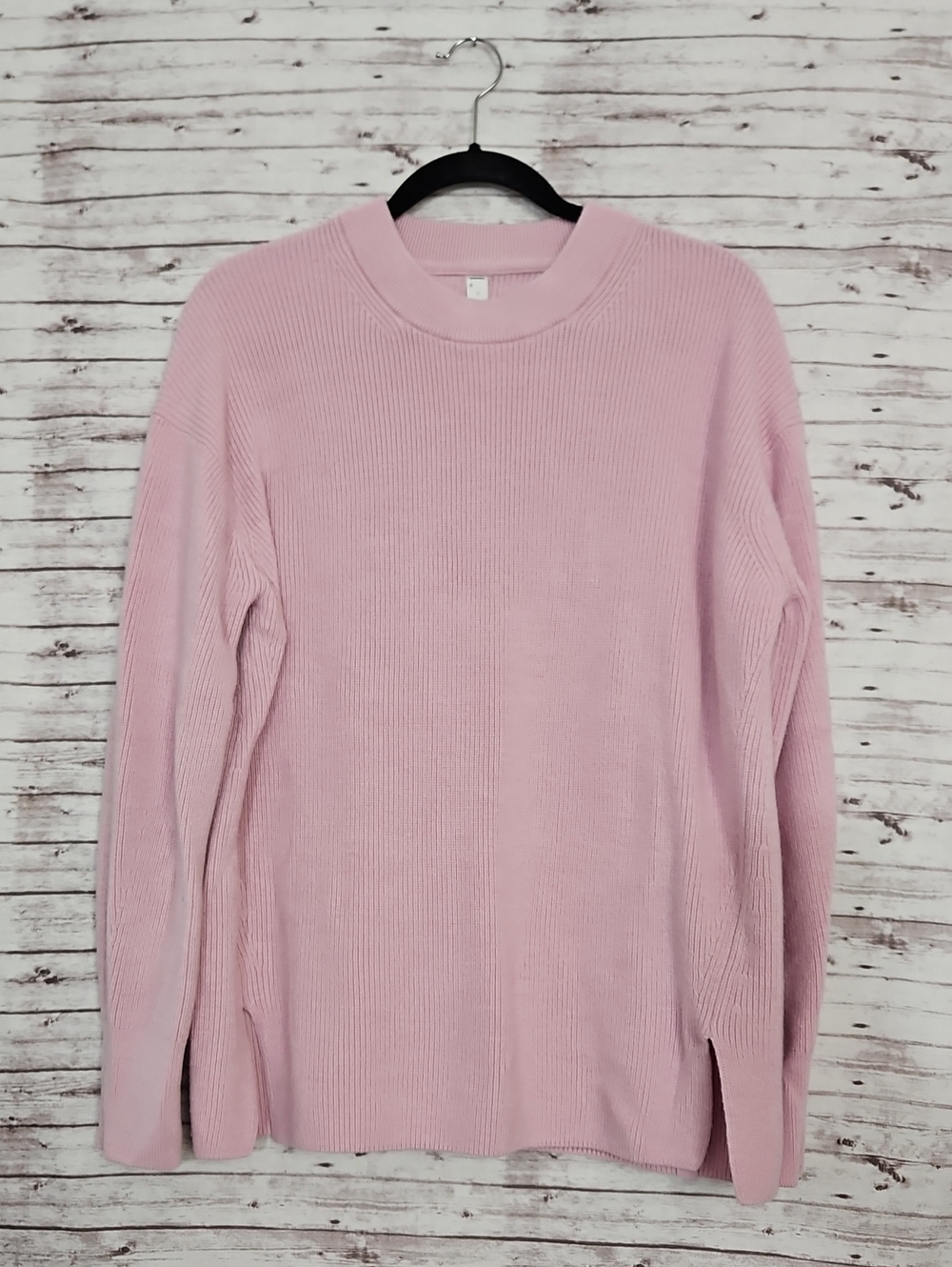 lululemon athletica Light Pink Ribbed Crewneck Sweater